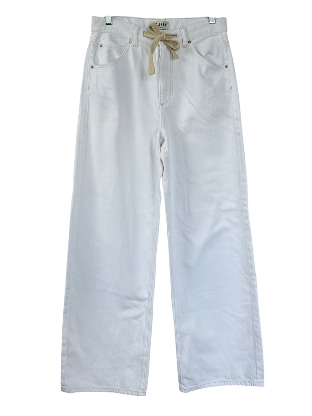 Le Jean Luna Relaxed Wide Leg Jeans White High Rise Size 27